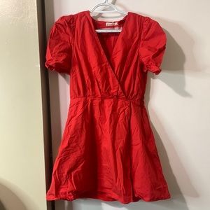 LOVE RICHE : Red V neck Dress. size S